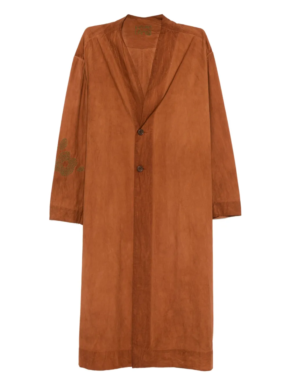 Kinyan Lam cotton collarless coat | Brown | Image 1