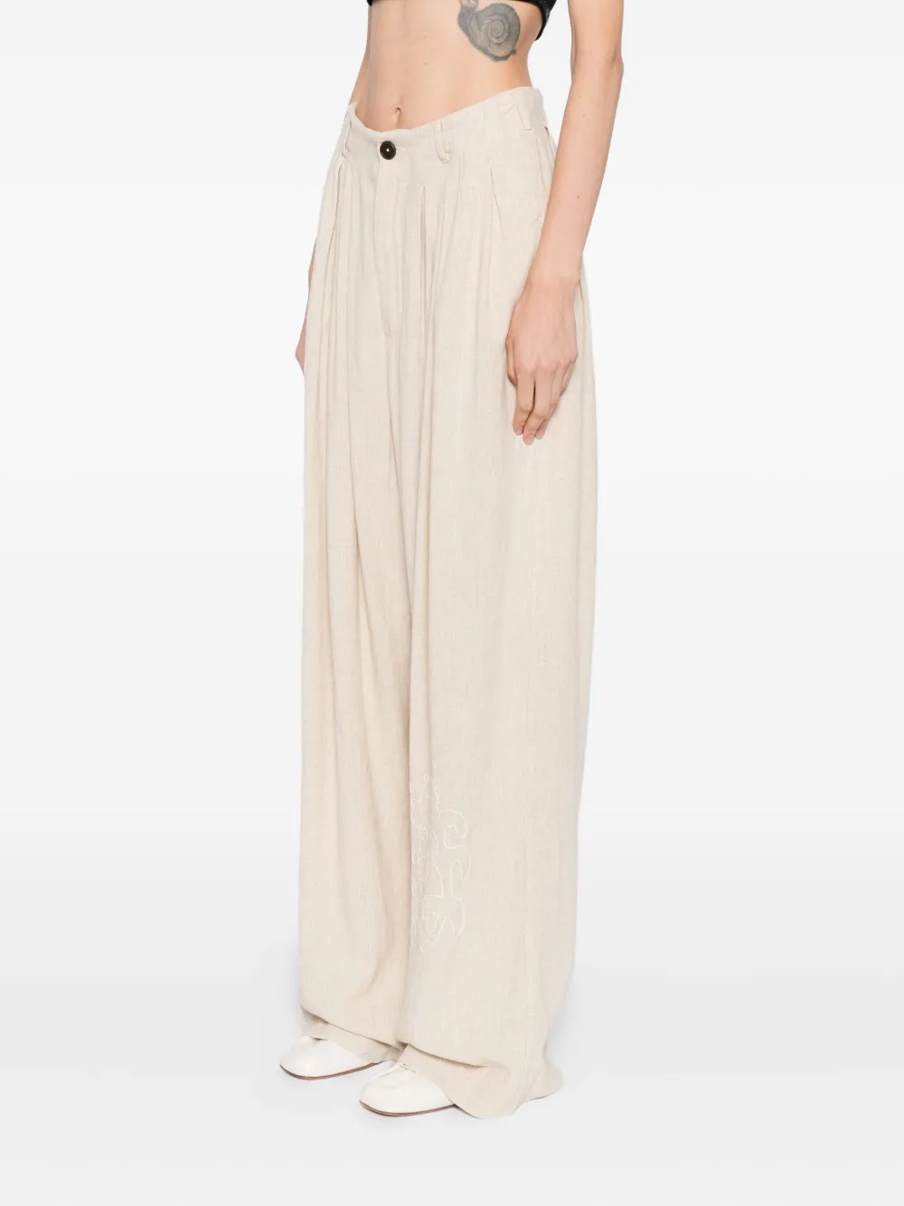 Kinyan Lam Plooibroek Beige