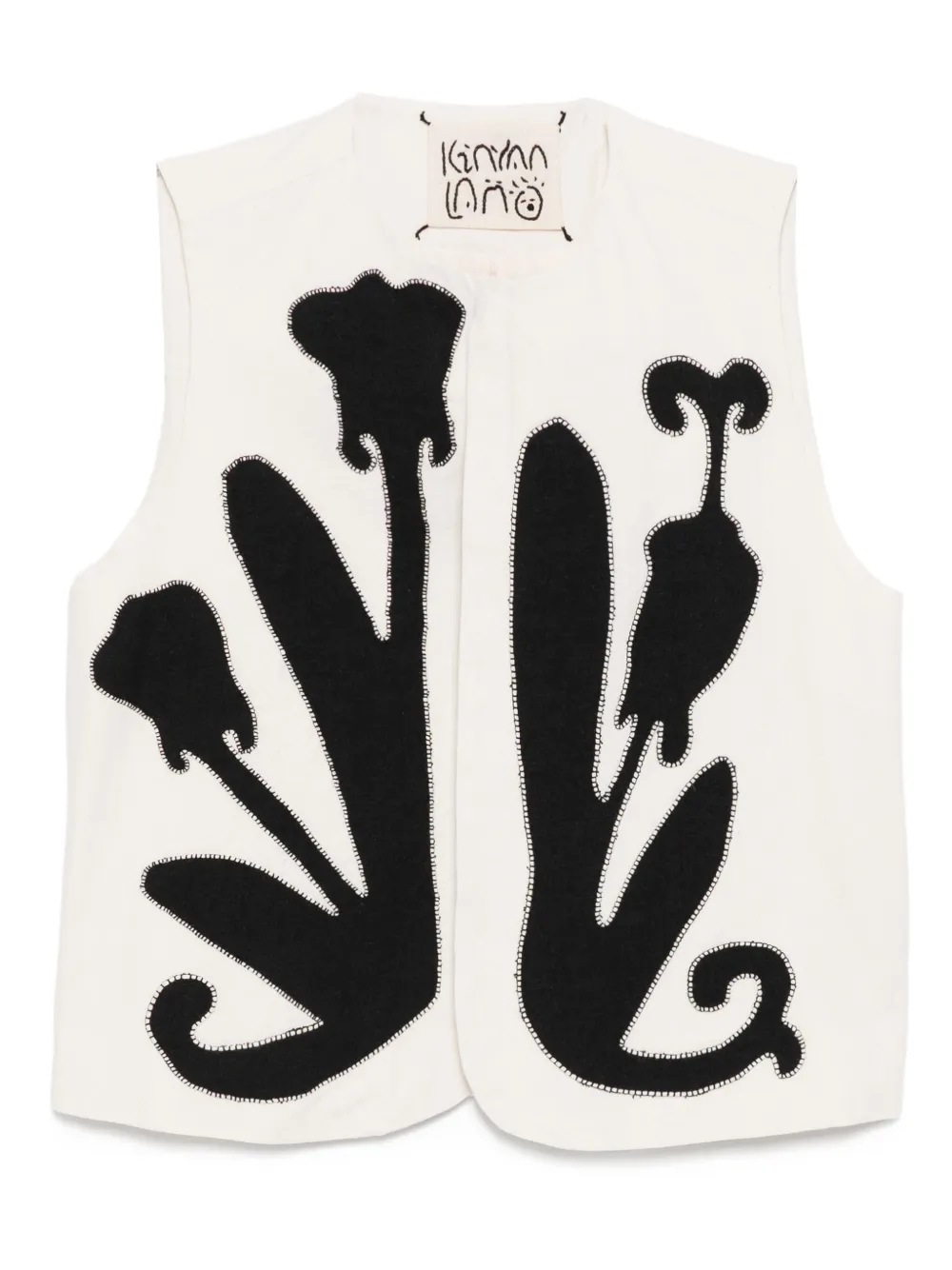 Kinyan Lam appliqué embroidered vest | Neutrals | Image 1