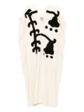 Kinyan Lam hand-woven sleeveless coat - White