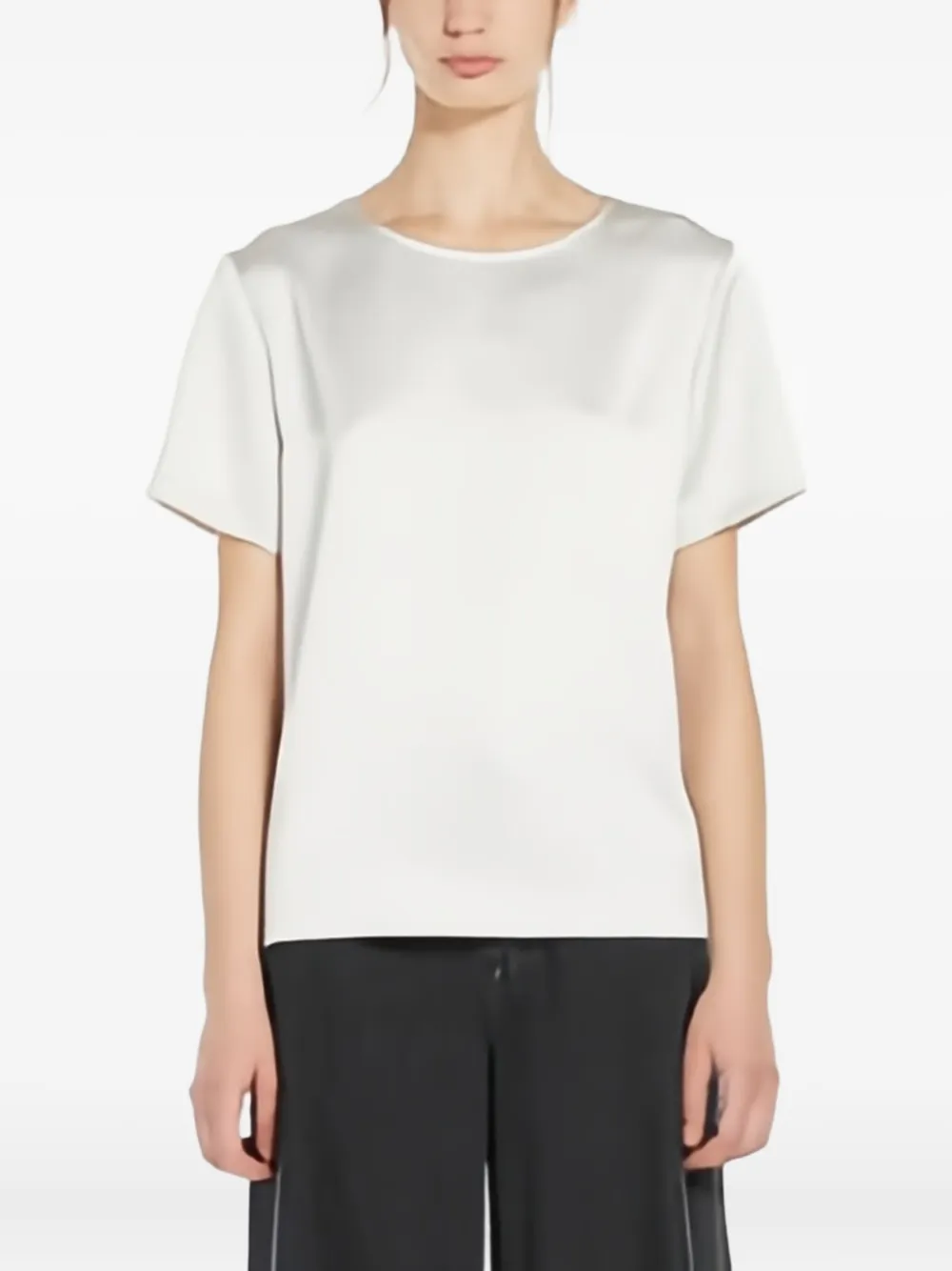 Weekend Max Mara Satijnen top met korte mouwen en keyhole-detail Zwart