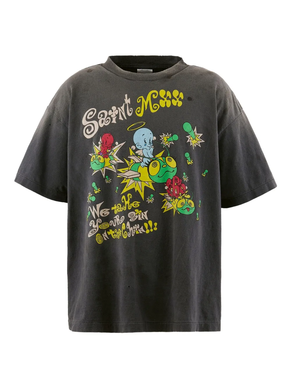 SAINT MXXXXXX graphic-print T-shirt - Grigio