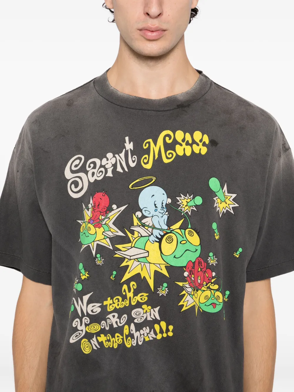SAINT MXXXXXX T-shirt met grafische print Grijs
