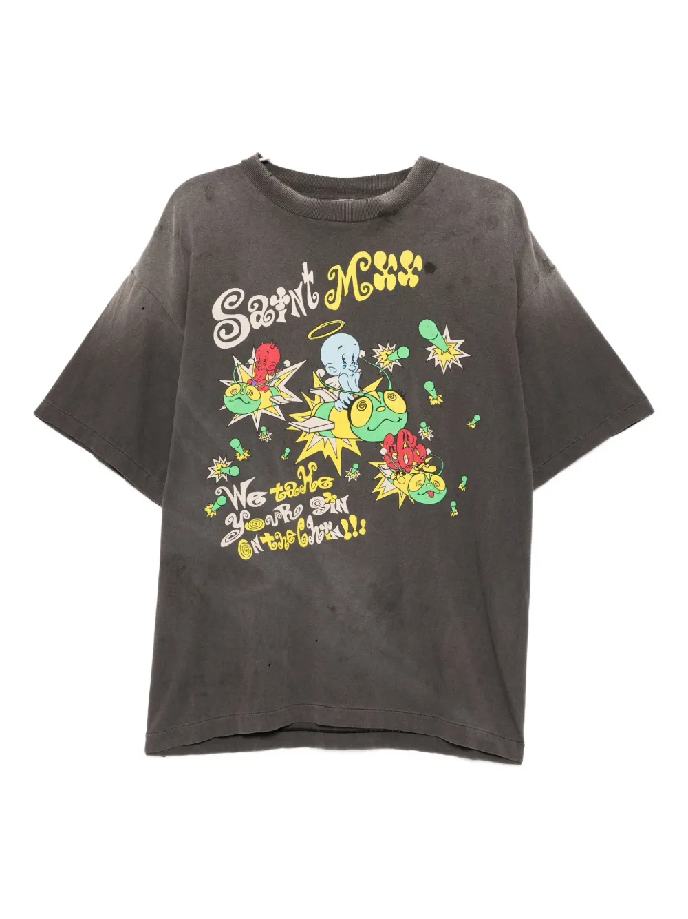 SAINT MXXXXXX graphic-print T-shirt | Grey | Image 1