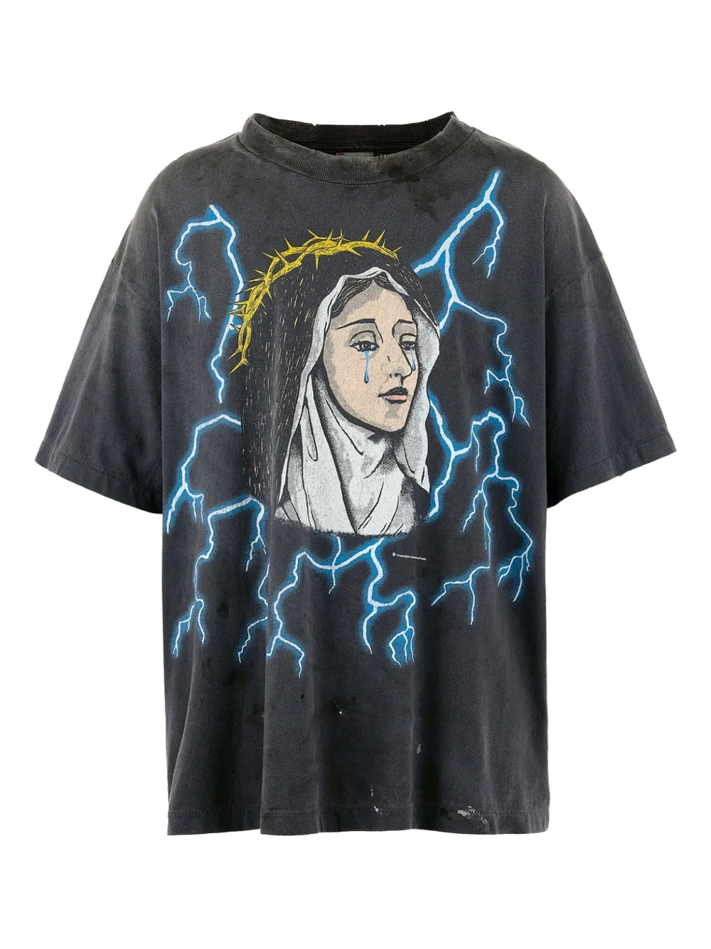 SAINT MXXXXXX lightning-print T-shirt | Grey | Image 1