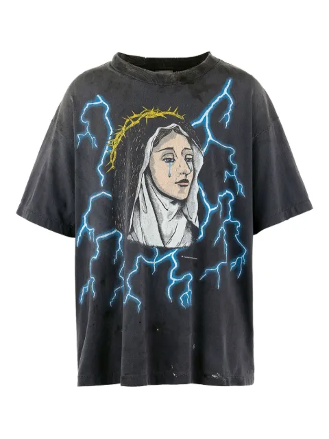 SAINT MXXXXXX lightning-print T-shirt