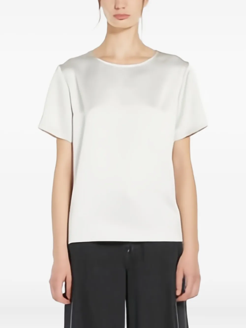 Weekend Max Mara satin keyhole T-shirt Wit