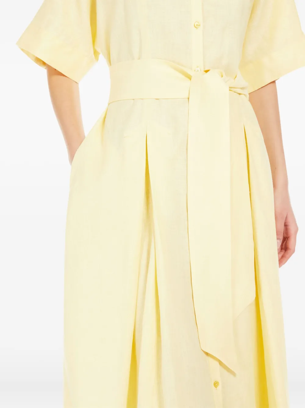 Weekend Max Mara Button-down midi-jurk met ceintuur Geel