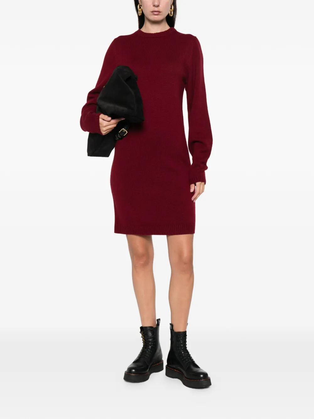 I BLUES Pelota crew-neck mini dress - Rood