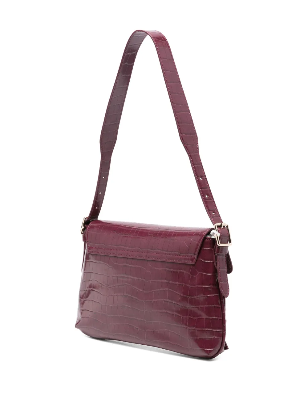 Iblues Crocodile-effect Logo Shoulder Bag In Pink
