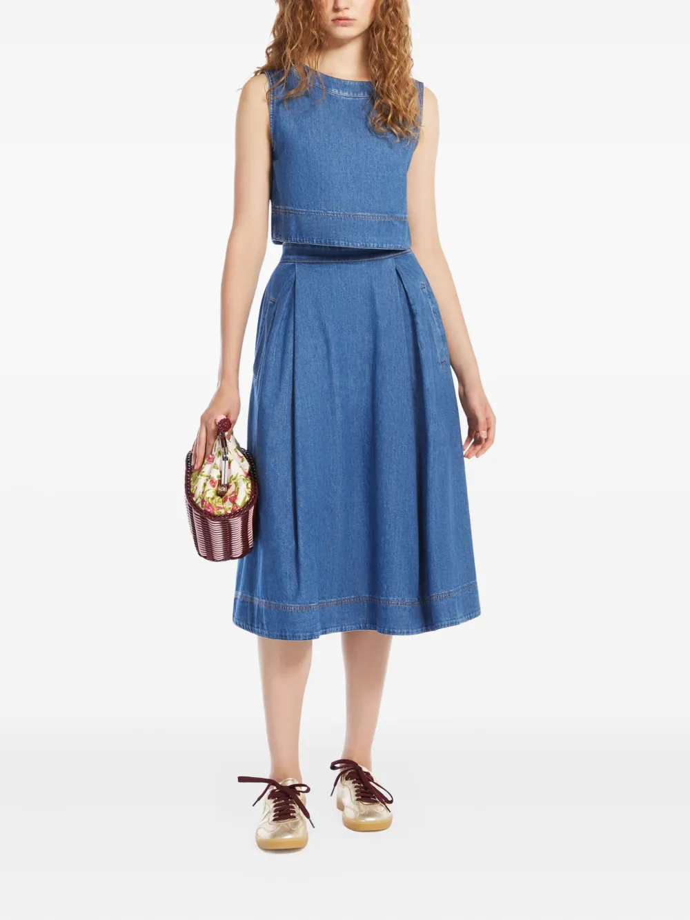 Weekend Max Mara denim back-tie crop top | Vests & Tank Tops | Image 2
