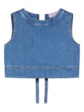 Weekend Max Mara denim back-tie crop top - Blue