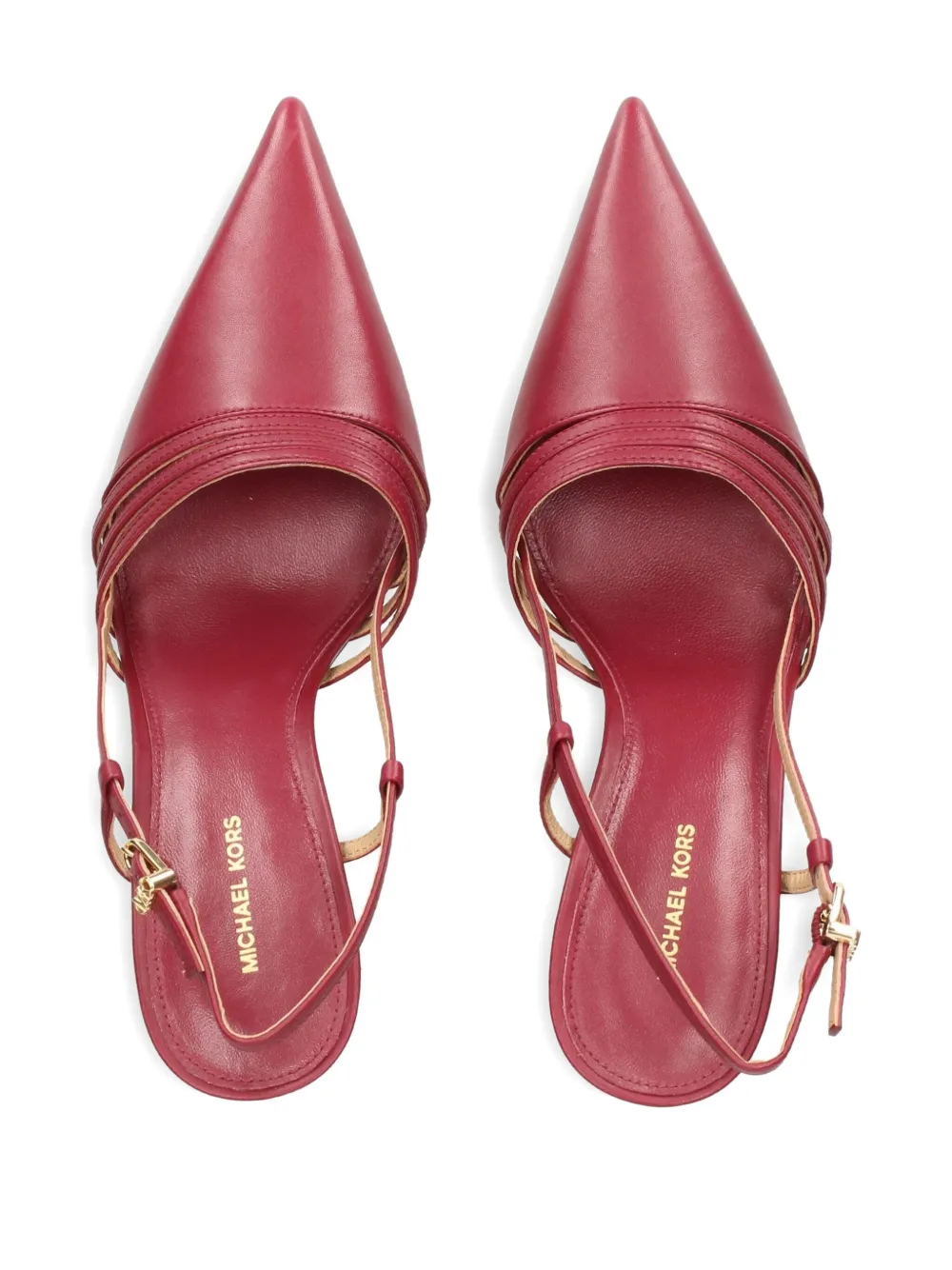 Michael Kors 88mm Haisley pointed-toe strappy slingback pumps Red