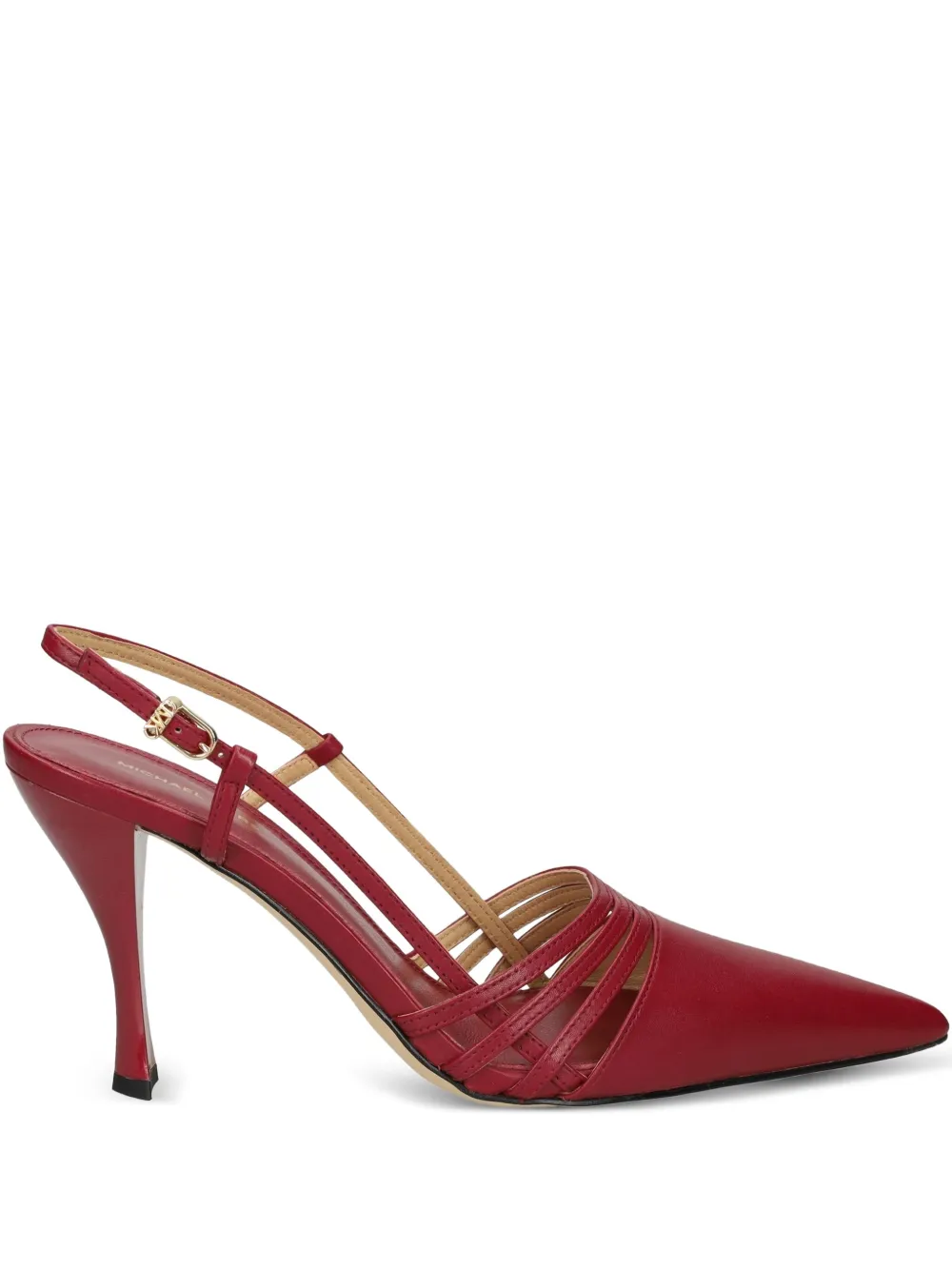 Michael Kors 88mm Haisley pointed-toe strappy slingback pumps Red