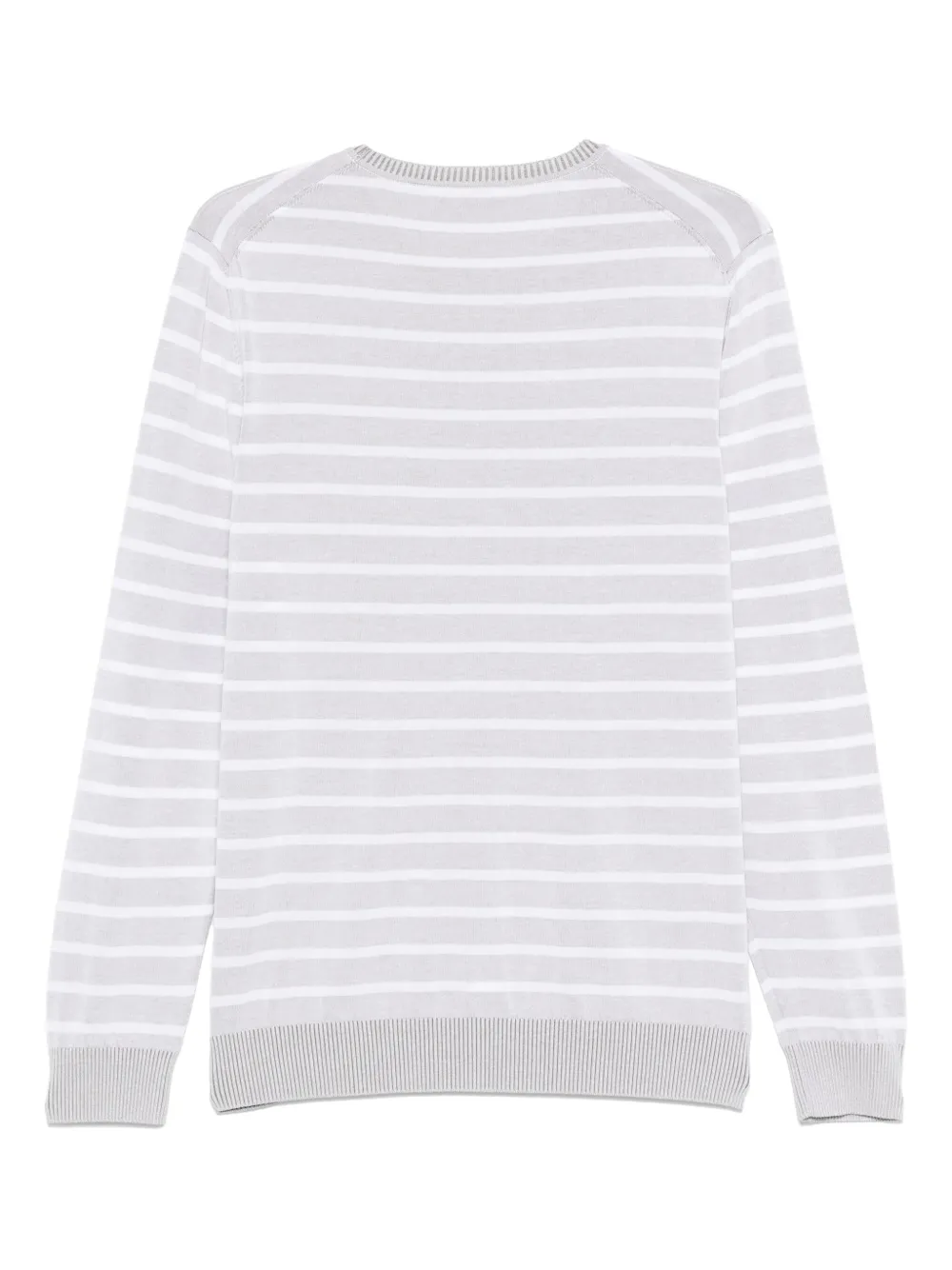 Gran Sasso Gestreepte katoenen trui - 481 GREY/WHITE/GREEN