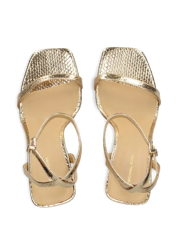 Michael Michael Kors 100mm Liana Metallic Leather Strappy Sandals Gold  FARFETCH PH