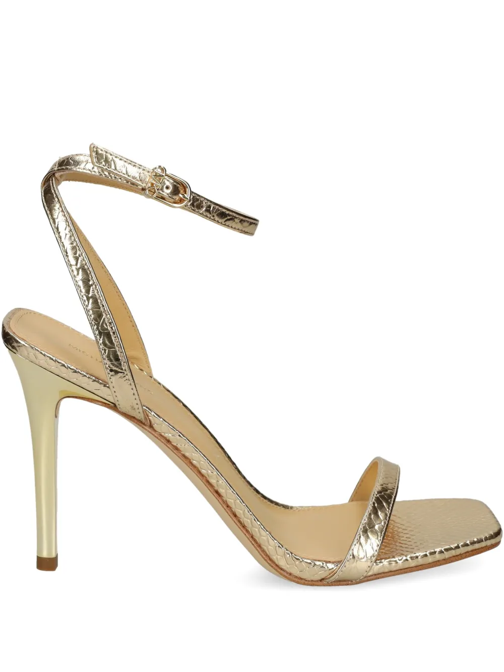 Michael Kors 100mm Liana metallic leather strappy sandals Gold