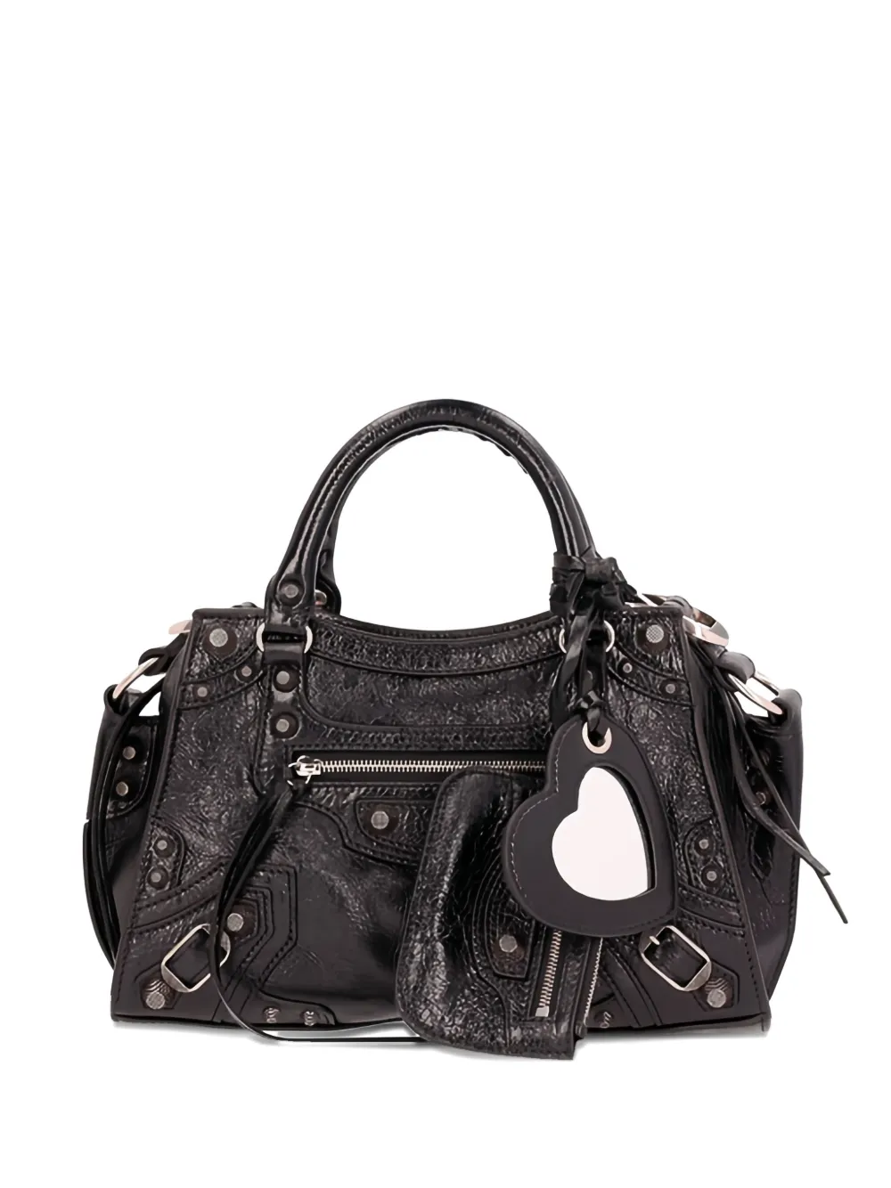Balenciaga Neo Cagole Xs Heart-detail Tote Bag In Brown