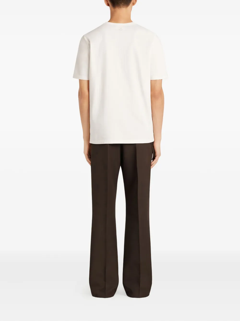 Courrèges logo-embroidered cotton T-shirt Wit