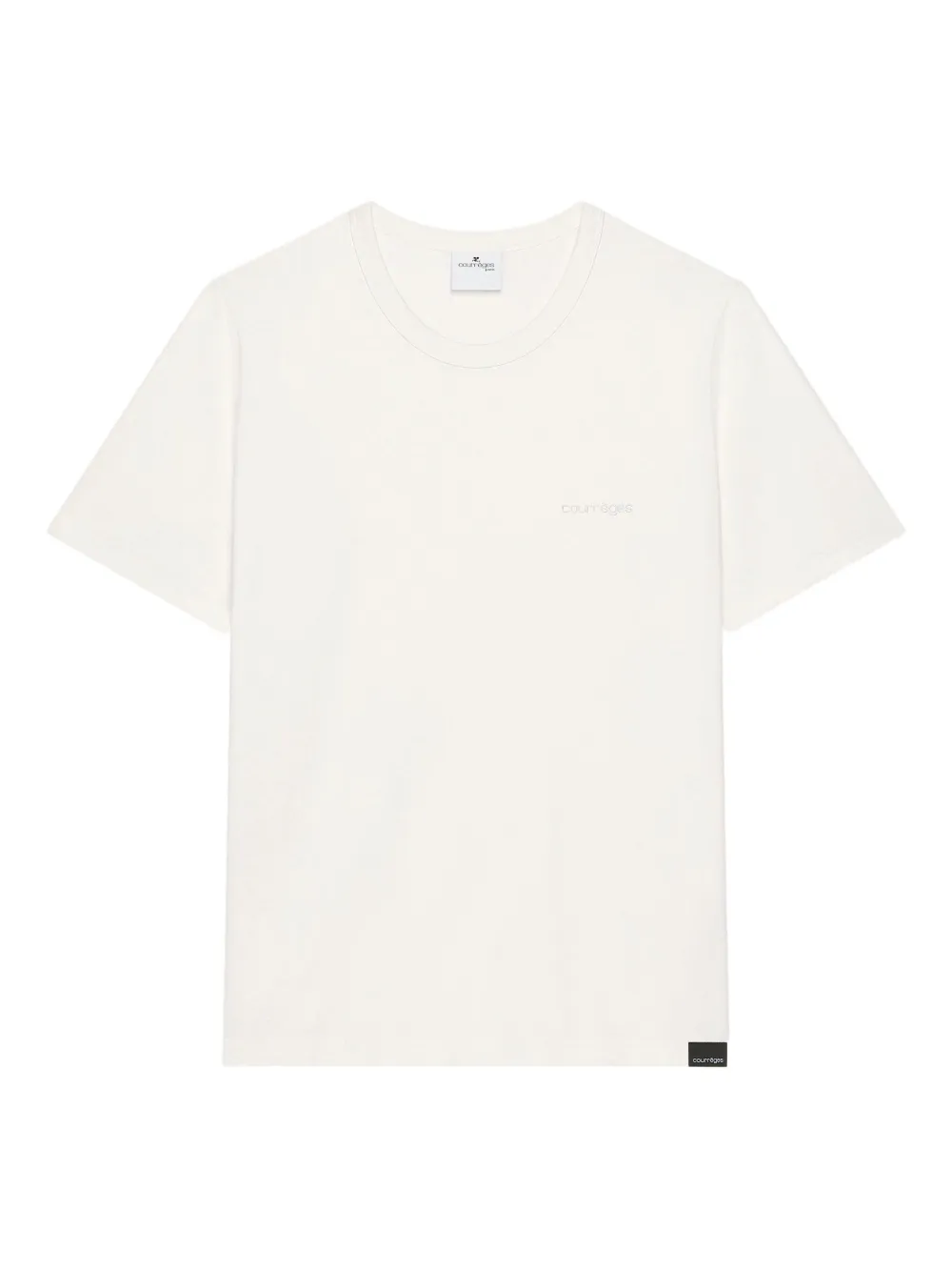 Courrèges logo-embroidered cotton T-shirt Wit