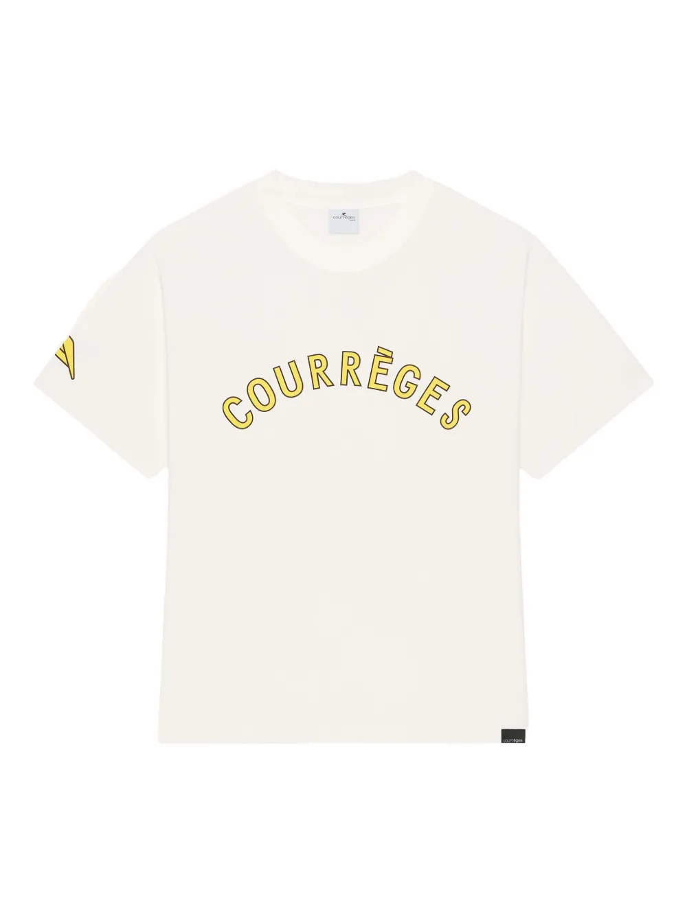 Courrèges logo-print T-shirt Beige