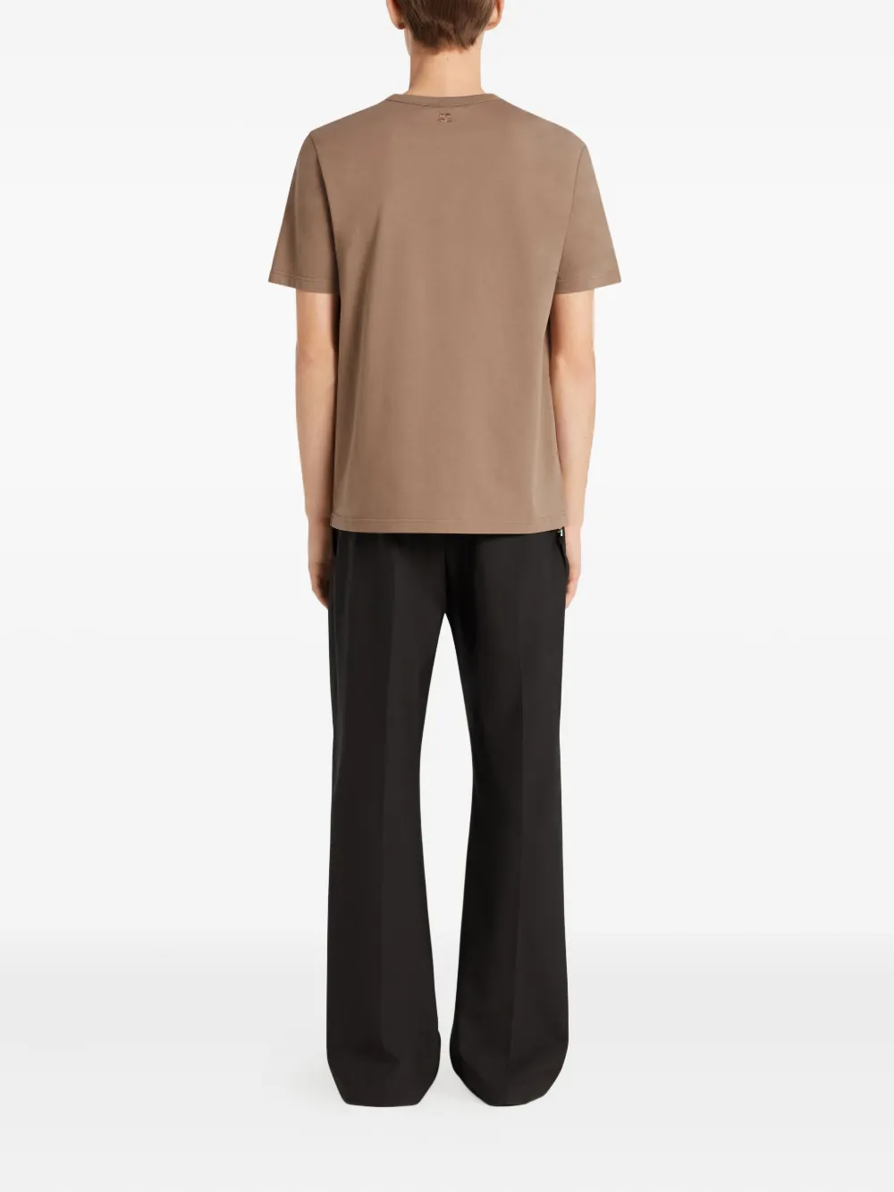 Courrèges logo-embroidered short-sleeve T-shirt Bruin