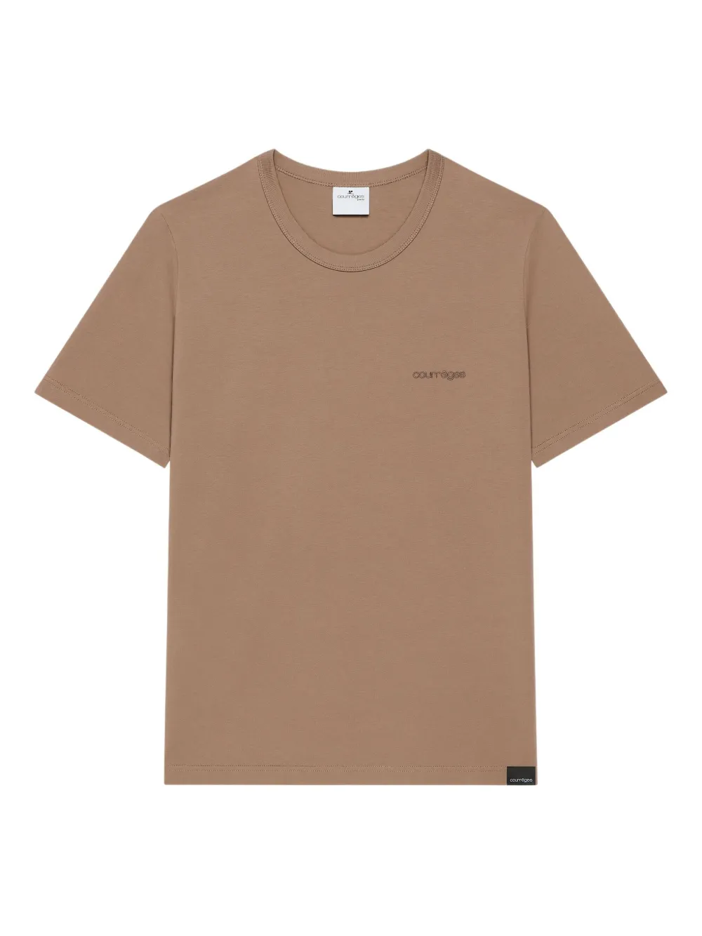 Courrèges logo-embroidered short-sleeve T-shirt Bruin
