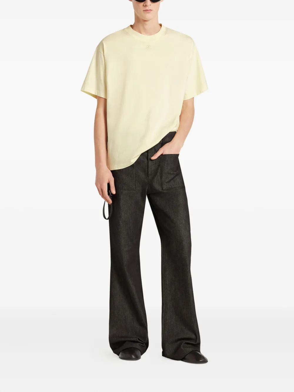 Courrèges AC-logo T-shirt Geel