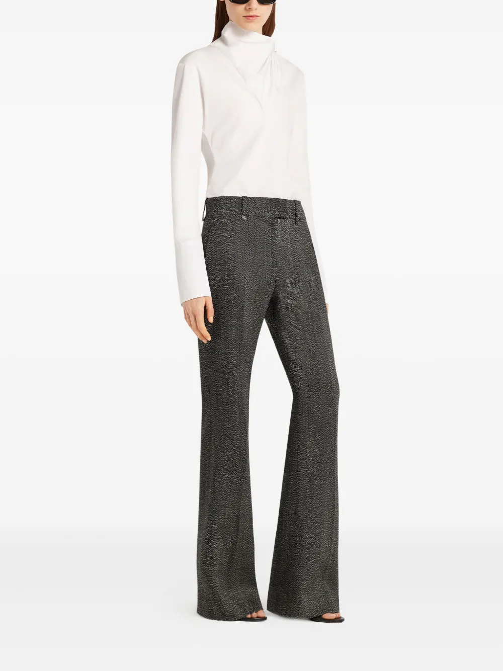 Courrèges Katoenen asymmetrische blouse Beige