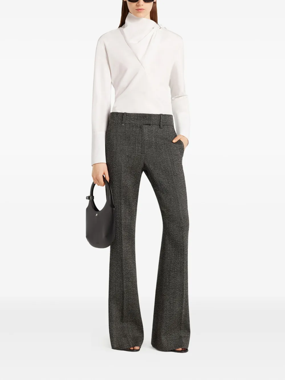 Courrèges Katoenen asymmetrische blouse Beige