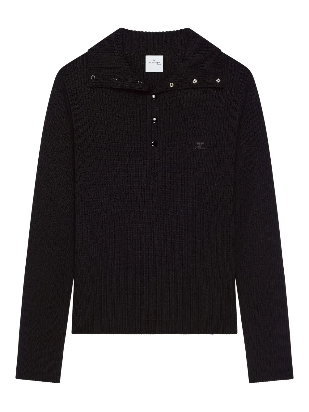 Courrèges Ribgebreide polotrui Zwart