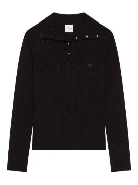 Courrèges ribbed-knit polo sweater
