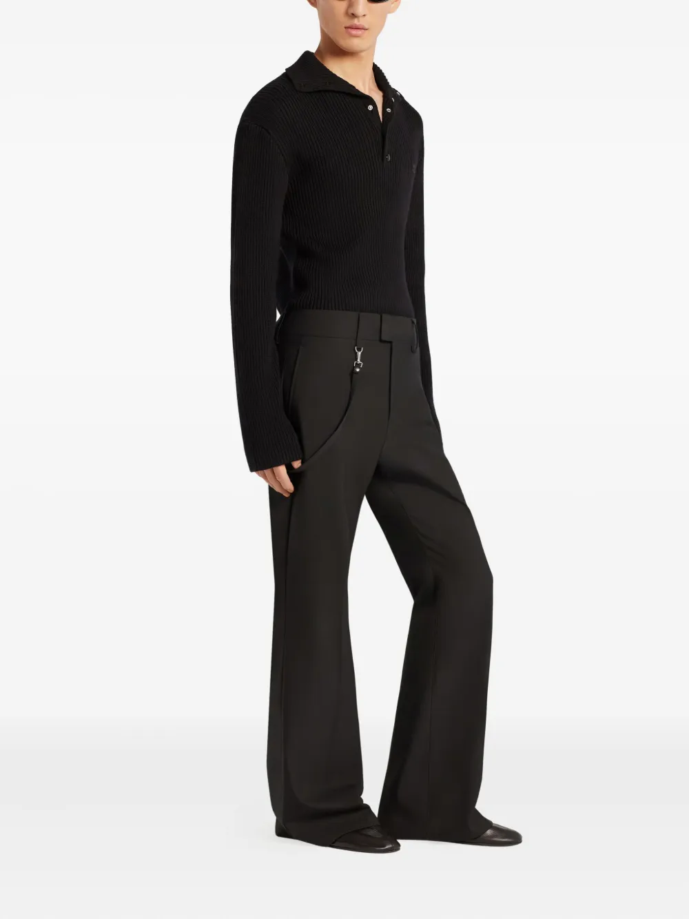 Courrèges Ribgebreide polotrui Zwart