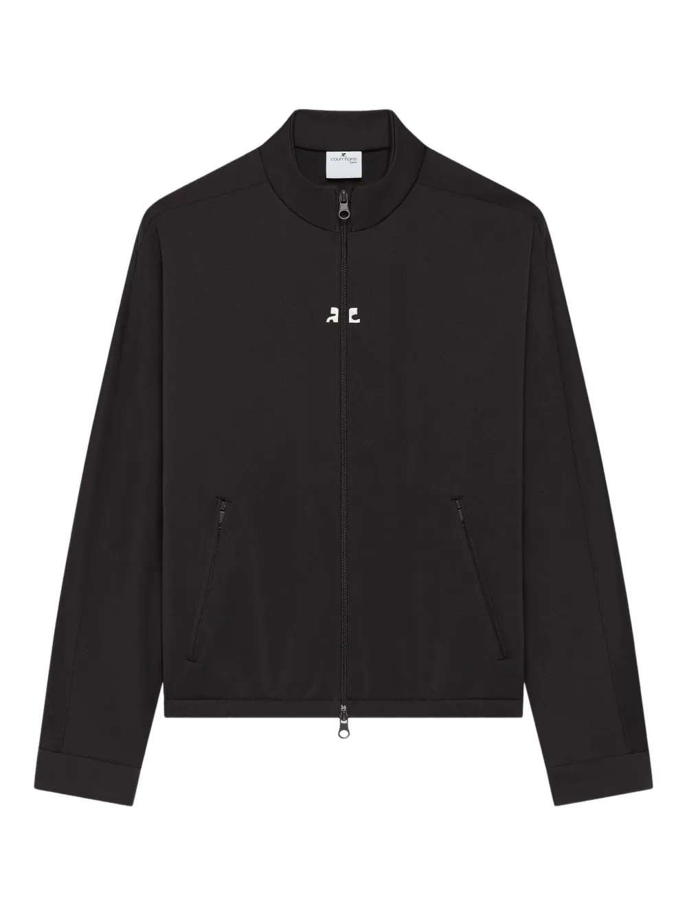 Courrèges Trainingsjack met logo en rits Zwart