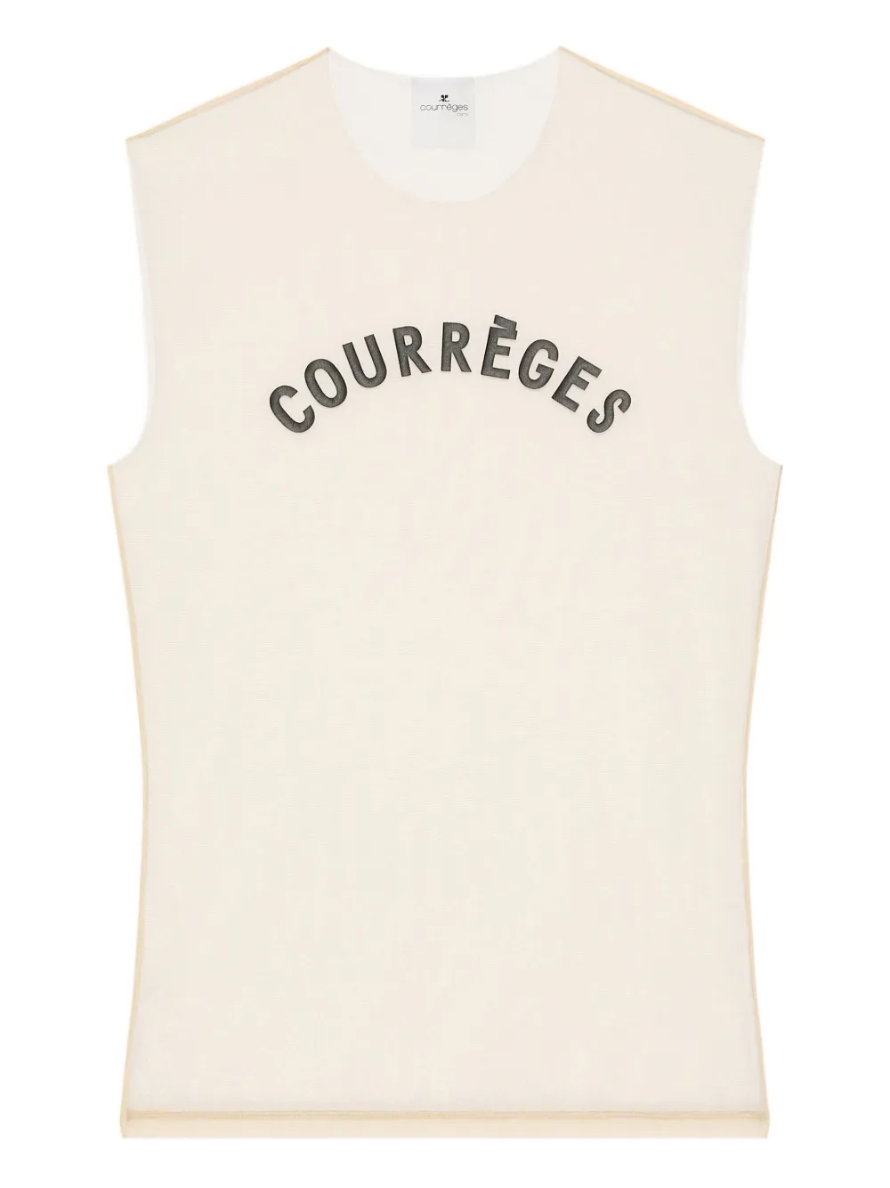 Courrèges logo-print sleeveless top Beige