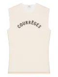 Courrèges logo-print sleeveless top - Neutrals