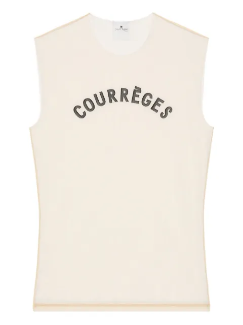 Courrèges logo-print sleeveless top