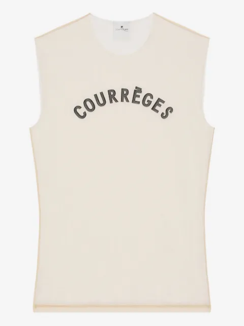 Courrèges logo-print sleeveless top