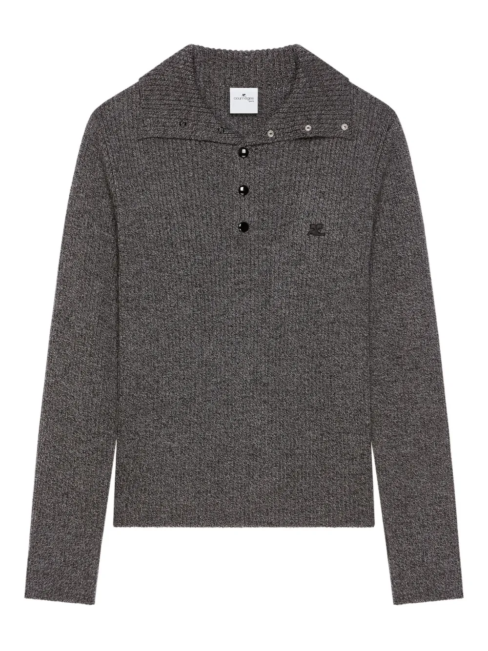 Courrèges Ribgebreide polotop Grijs