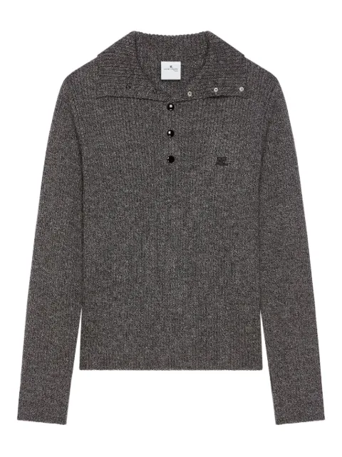 Courrèges ribbed-knit polo top