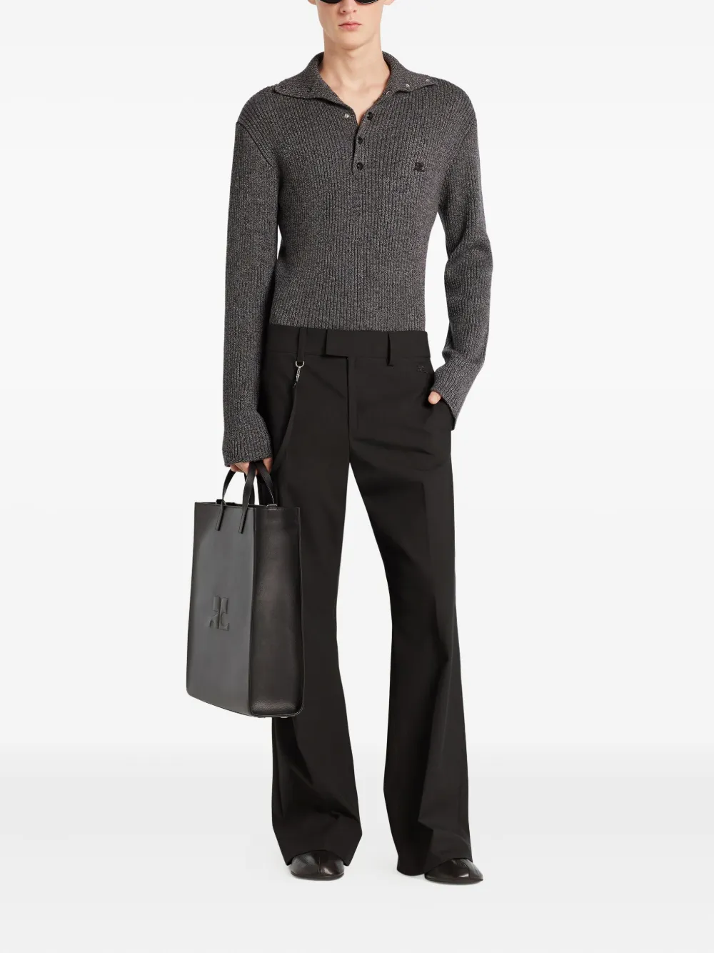 Courrèges Ribgebreide polotop Grijs
