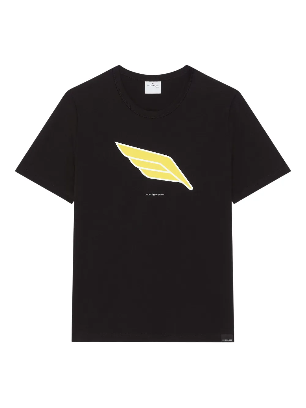 Courrèges wing-print T-shirt Zwart