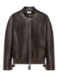 Courrèges zip-up leather jacket - Brown