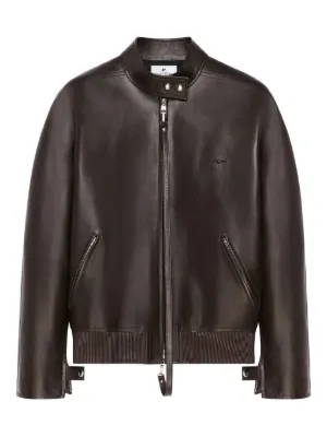 Courrèges ジップアップ レザージャケット | ブラック | FARFETCH JP