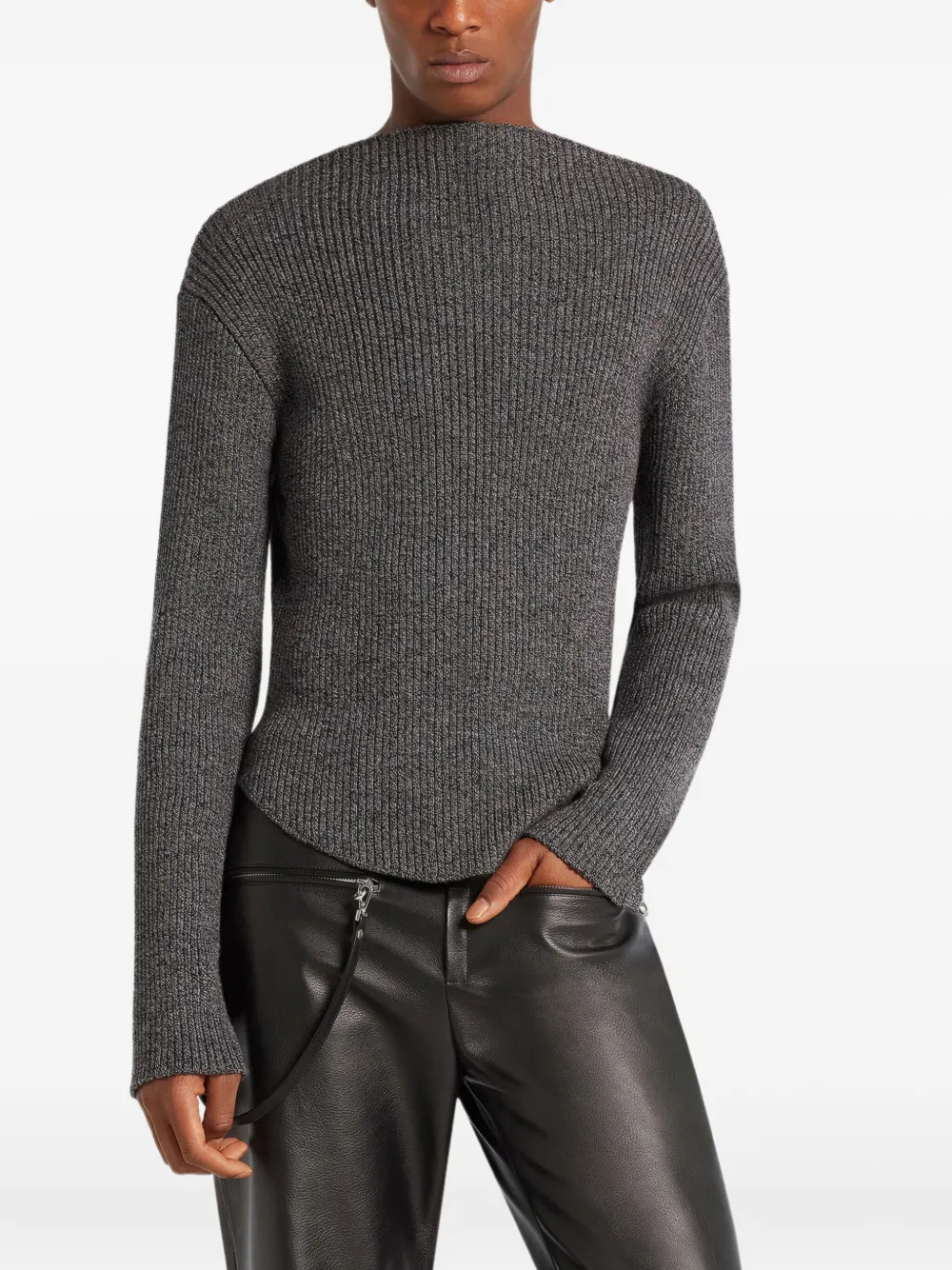Courrèges ribbed-knit sweater Grijs