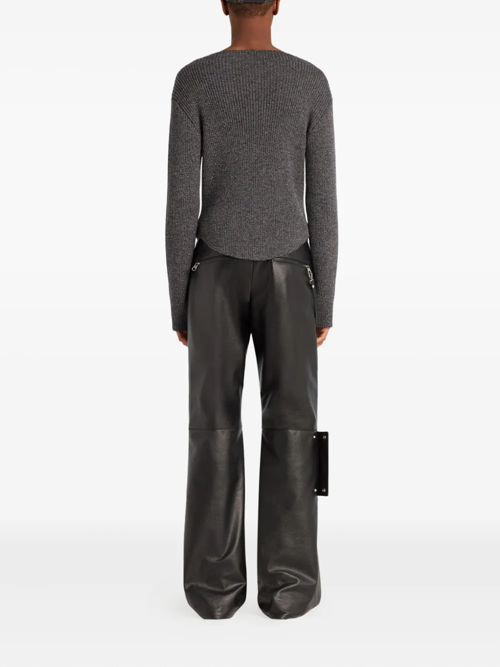 Courrèges ribbed-knit sweater Grijs