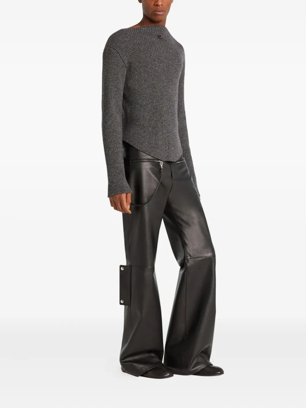 Courrèges ribbed-knit sweater Grijs