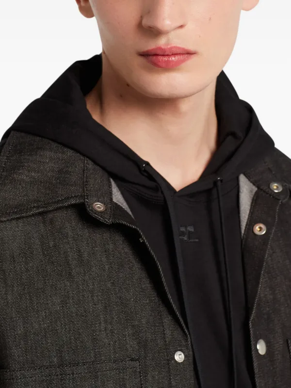 Courrèges button-up Utility Overshirt | Black | FARFETCH JO