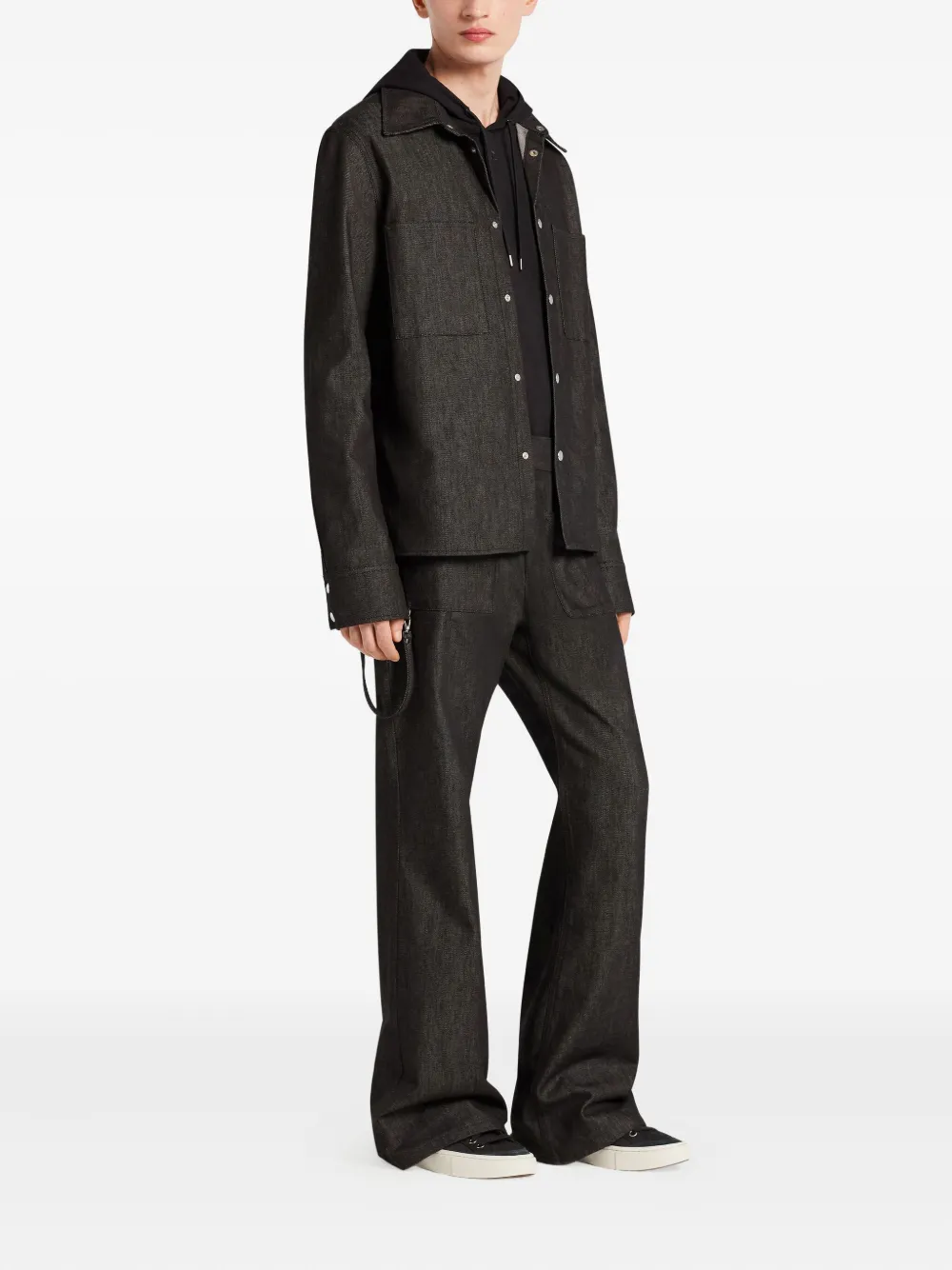 Courrèges Button-up Utility Overshirt In Black