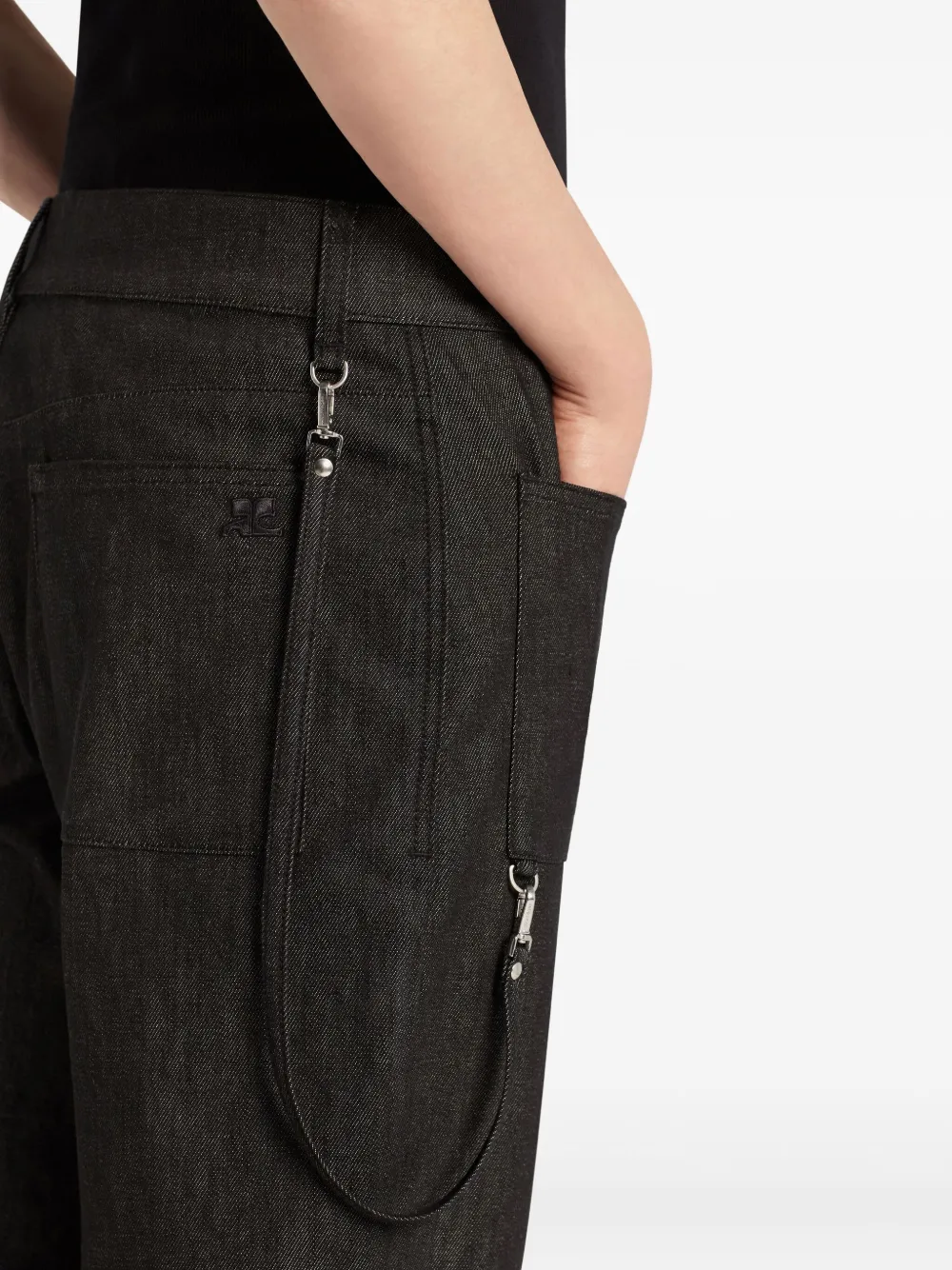 Courrèges Bootcut jeans met twee zakken Zwart